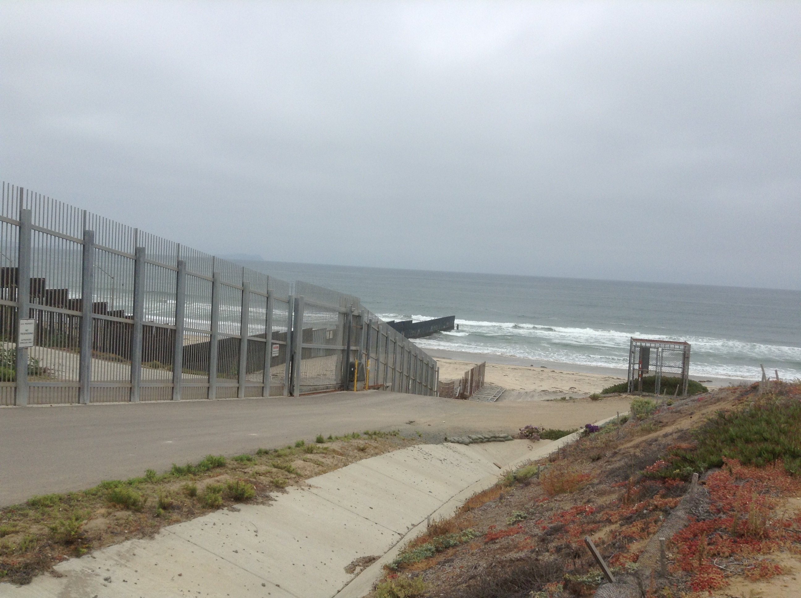The border wall that separates the US from Tijuana